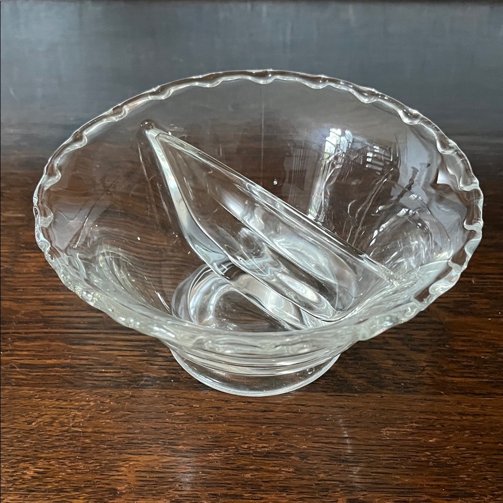 Vintage - 1950's-1980's - Divided Condiment Bowl Fostoria Glass Century Pattern